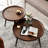 2-Piece Modern Round Coffee Table Set For Living Room,Easy Assembly Nesting Coffee Tables,Walnut Colour Circle End Side Tables For Bedroom Office Balcony Yard