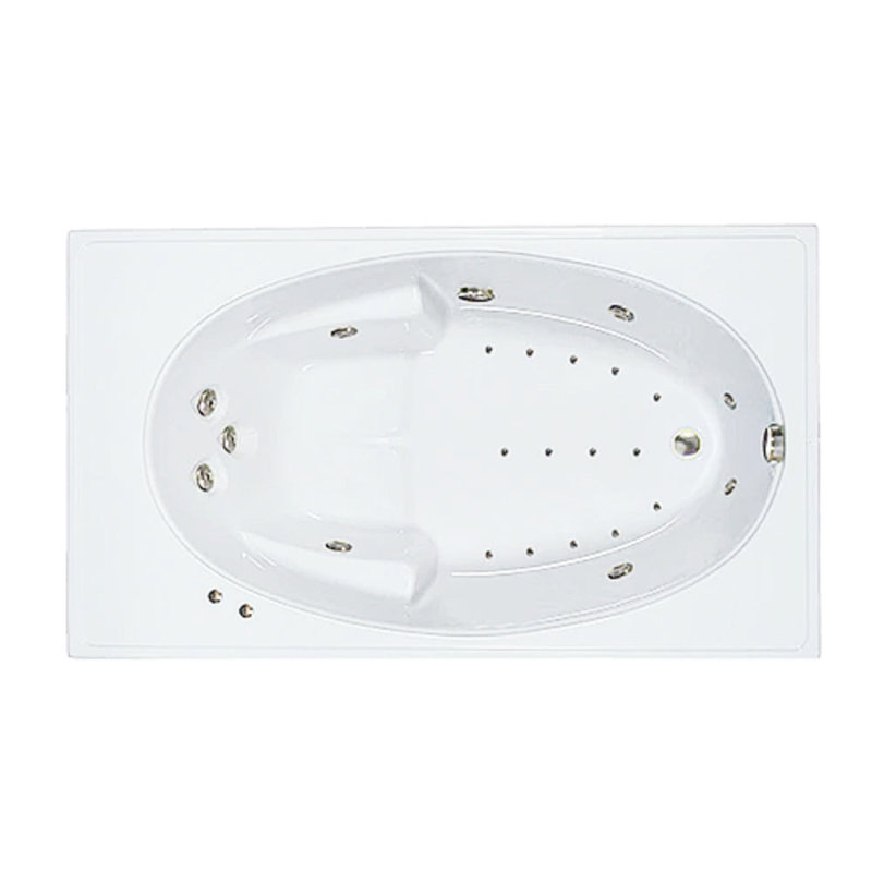 60" L X 42" W Drop In Combination Acrylic Bathtub with Reversible Drain in White