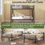 Single(3') Bunk Bed, Single Over Single Loft Bed Frame With Ladder And Safety Guardrail, Home Bedroom Dormitory Space-Saving Twin High Sleeper Beds