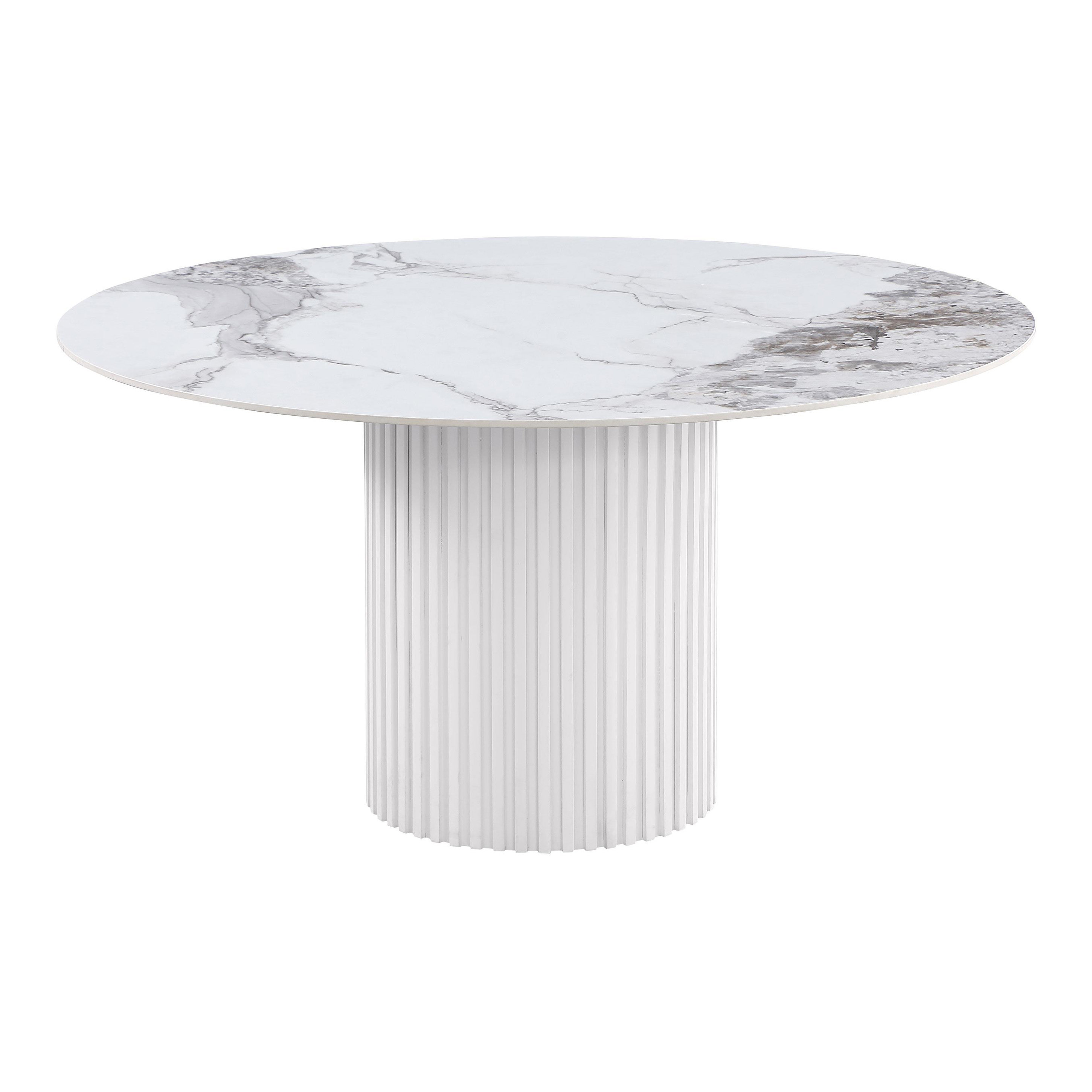 Ivy Bronx Round 53-inch Sintered Stone Top Dining Table White | Wayfair