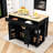 Expandable Mobile Kitchen Island Cart with Built-in Charging Station and Internal Storage-971435796