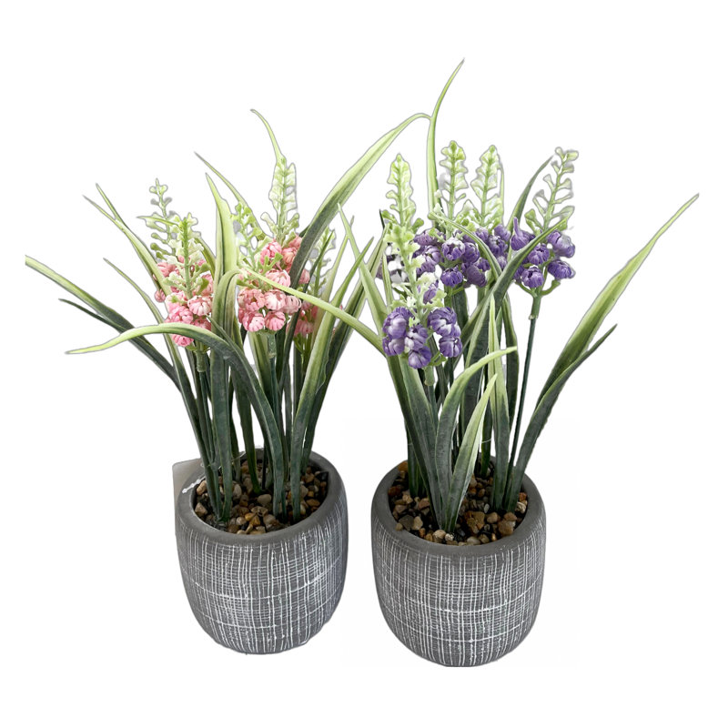 Ensemble de 2 plantes à fleurs artificielles en pot