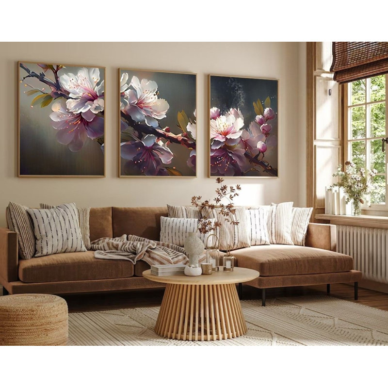Élégantes peintures décoratives en panneau de fibres à densité moyenne (3 pièces), 8 x 12 pouces chacune | 100% panneau de fibres à densité moyenne avec une épaisseur de 0,1 pouce et 100% des cadres en bois massif avec une épaisseur de 1 pouce | Parfait pour le salon, la chambre à coucher et le bureau