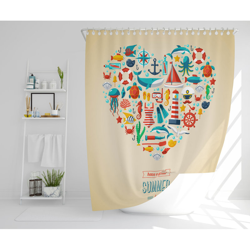Luca Polyester Shower Curtain, 168cm H x 168cm W