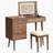 39 Inch Retro Bohemian Style Vanity Desk With Mirror, LED Lights, And Storage, Perfect For Makeup And Small Spaces