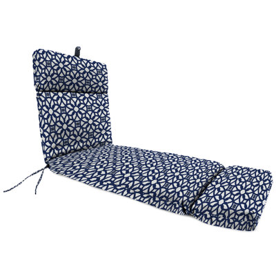 Sunbrella 72" x 22" Outdoor Chaise Lounge Cushion with Ties and Loop