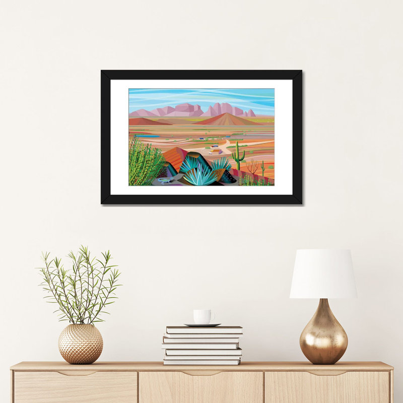 « west of phoenix », reproduction d’impression sur toile, H 12 po x l 18 po x P 1,5 po, Toile tendue, Blanc