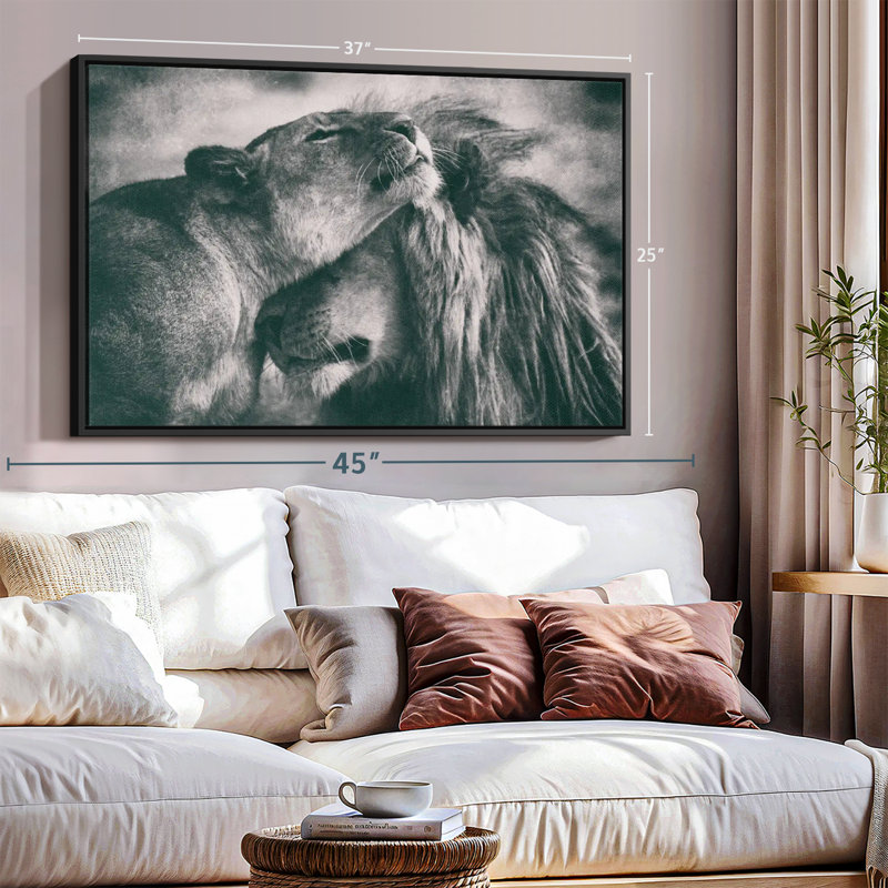 Animal «Amour monochrome», H 25 po x l 37 po