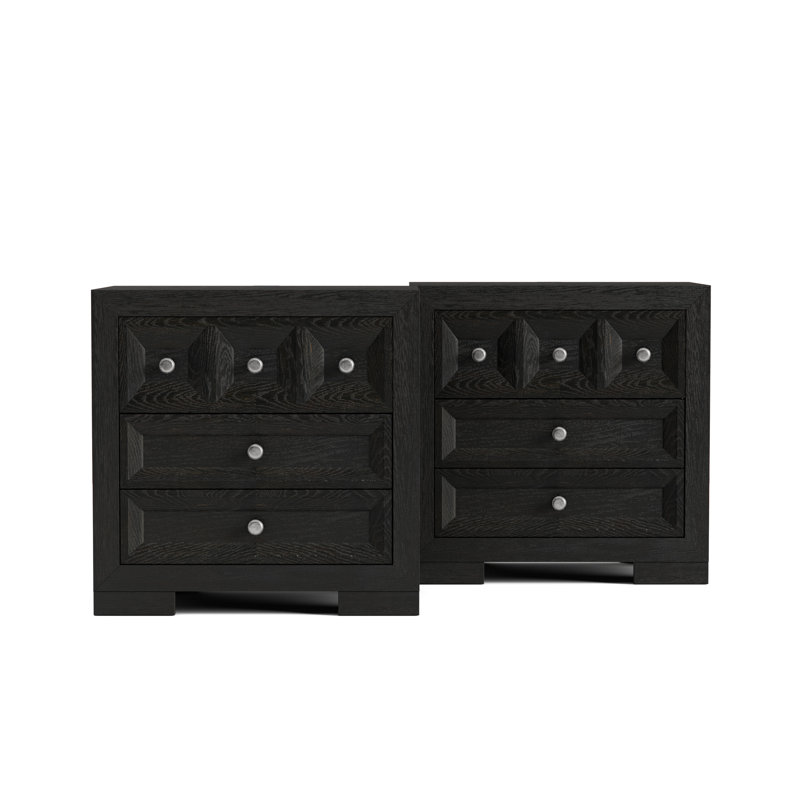 Charmain 3-Drawer Nightstands (Set Of 2), Black