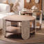 Table basse en bois sculpté, table de bout rétro avec rangement double couche, petite table d'appoint pour le salon, table de chevet de style palais pour les petits espaces