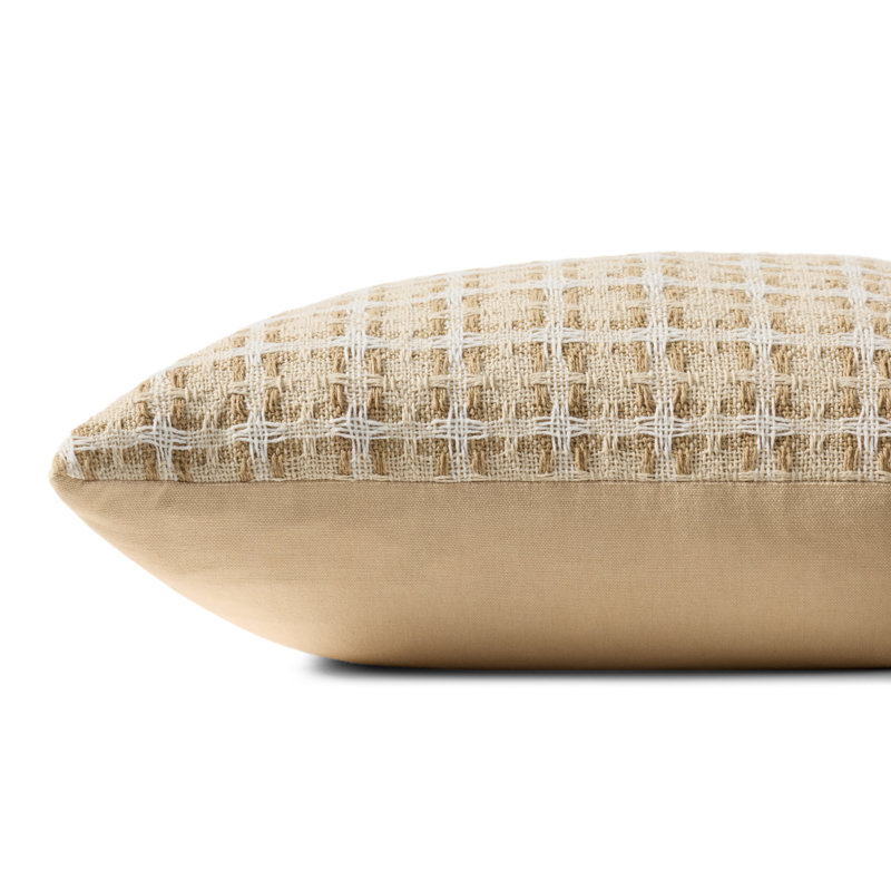 Loloi Throw Pillow, Natural/Multi Checkered, Pillow Cover Only - No Insert