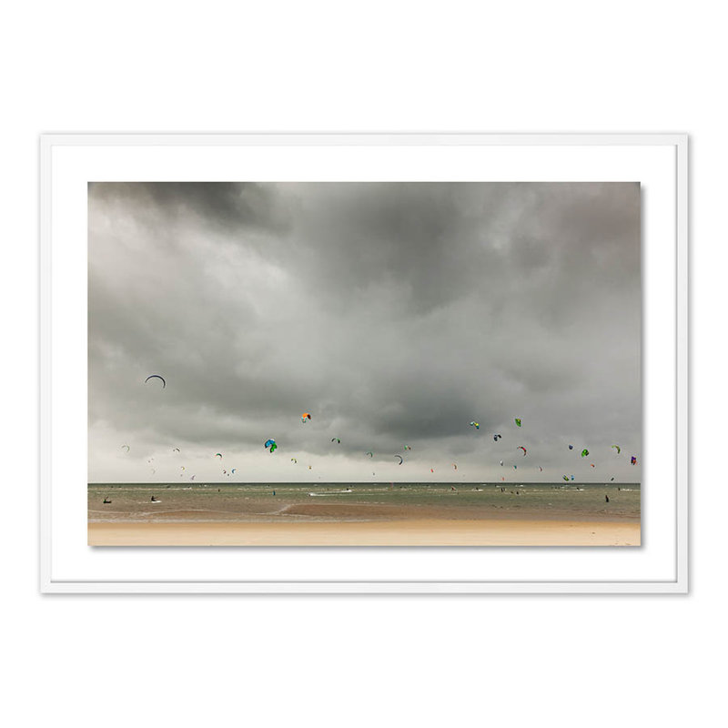 Kite Day Print by Jakob Wagner, White, 34" H x 48" W x 2.5" D