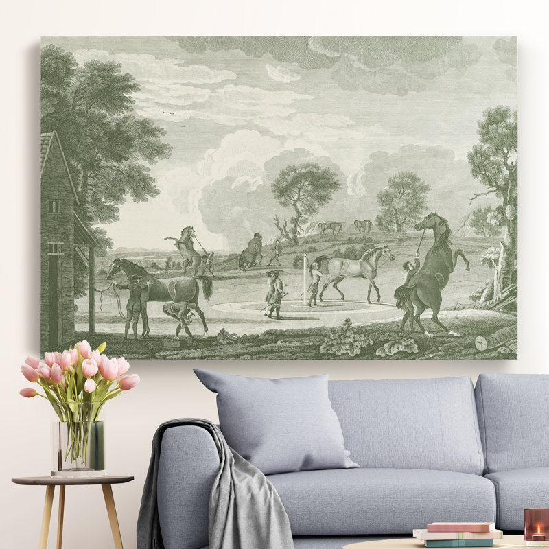 « équestres scenes ii », reproduction sur toile, H 32 po x l 24 po x P 1 po, Toile tendue