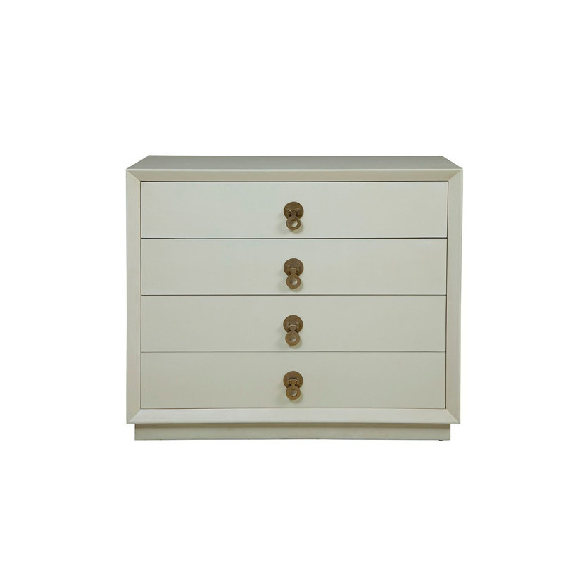Pirbhai 4-Drawer Mahogany Chest, White