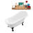61" Streamline Clawfoot Soaking Acrylic Bathtub With Drain, Clawfeet, and Bamboo Tray-63425093-51346613