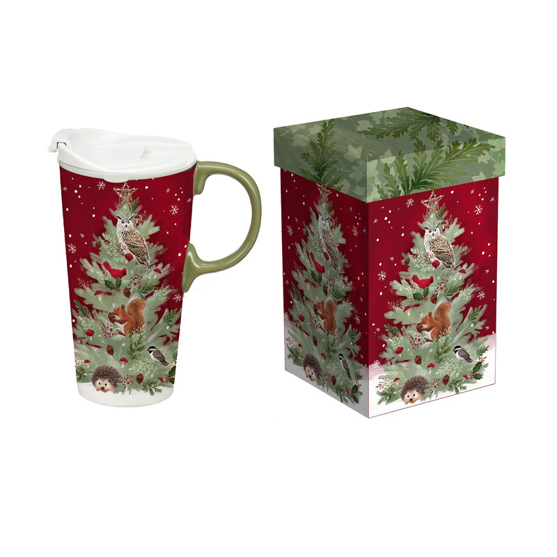 Tasse à café avec boîte-cadeau Woodland Christmas Tree