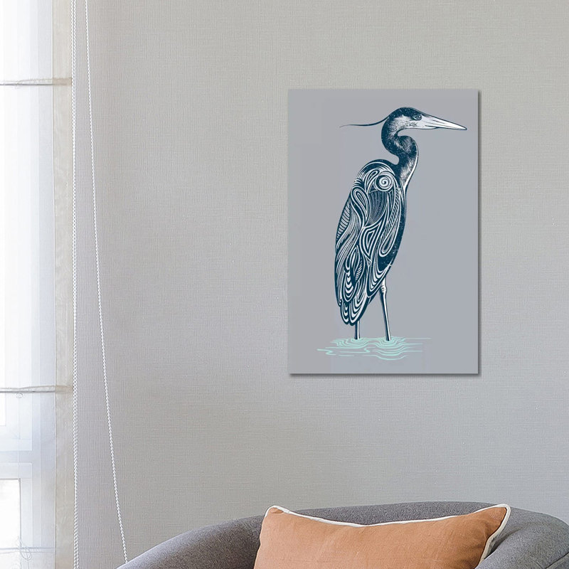 Blue Heron by Rachel Caldwell - Wrapped Canvas Print, 66.04 cm H x 45.72 cm W x 1.91 cm D