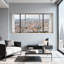 Ensemble de 3 impressions sur toile, "Scenic & Cityscapes Cityscape View Through Large Windows"-1669645567