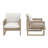 Outdoor 2-piece Acacia Solid Wood Chairs With Cushions