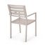 Chaise de salle à manger d'extérieur moderne en aluminium, argent (ensemble de 2)