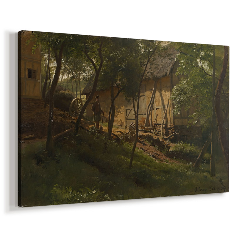 Ferme dans les bois - Hans Gude - Toile tendue avec châssis - 1859, 32 x 48