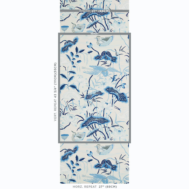 Lotus Garden Wallpaper, Porcelain