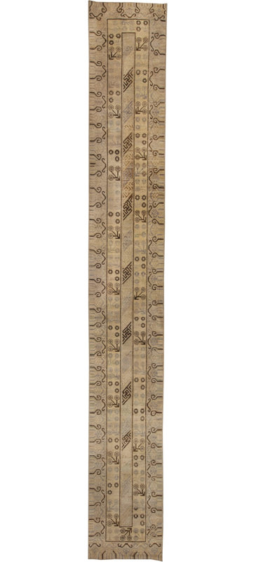 Modern One-of-a-Kind Runner 2'9" X 19'9" Hand Knotted Area Rug