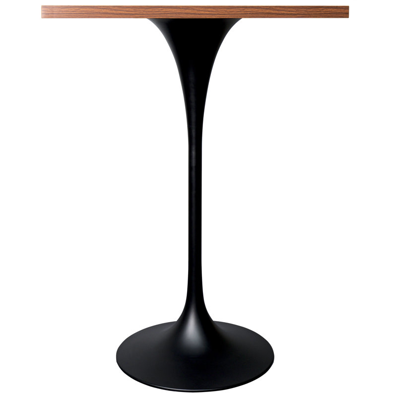 Travis 24" Square Bar Height Table With MDF Top And Stainless Steel Pedestal Base - Dining Table For Modern Home And Kitchen