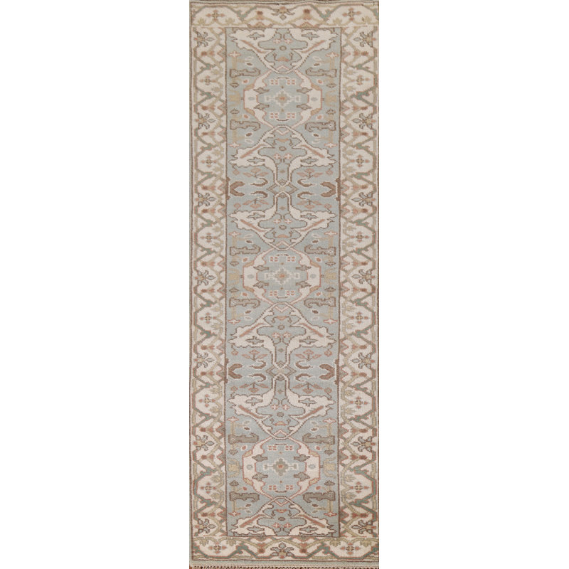 Handmade Oushak Indian Runner Rug 3x10