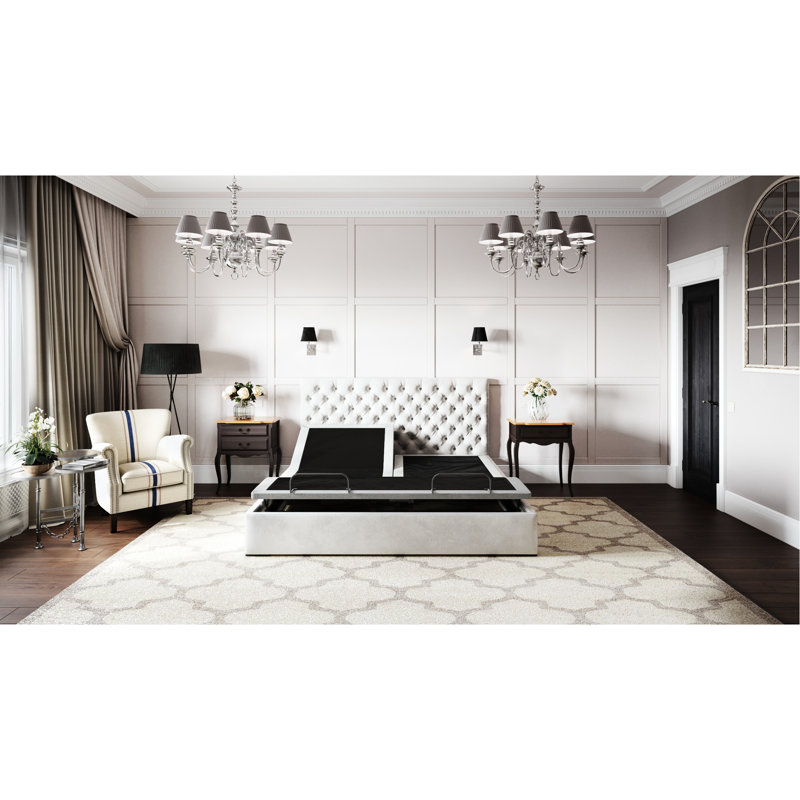 Queen Size Bed Base Btx5 - Head/foot Adjustable, 3-level Dual Massage, Easy Assembly Adjustable Head And Foot Under Lighting, 4 Positions