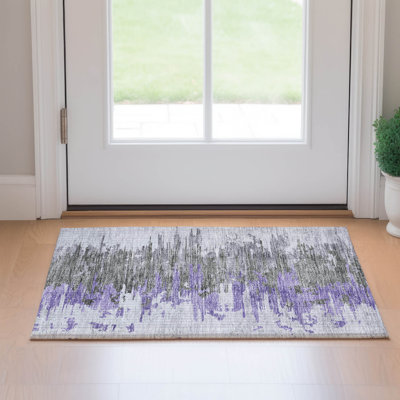 Premium Machine Washable Prisco Purple Rug