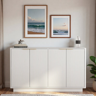 55.1''Modern Sideboard Cabinet with Ample Storage Space, Adjustable Shelves and Fluted Panel Doors