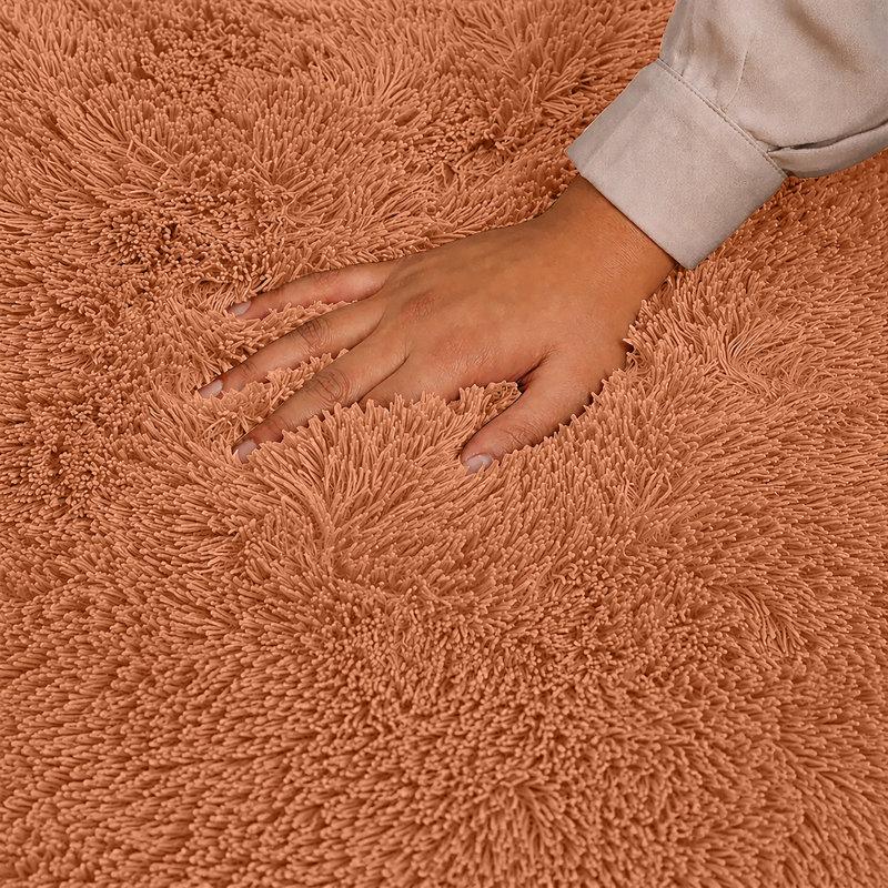 Solid Colour Shag Area Rug, Rectangle 80 x 150 cm