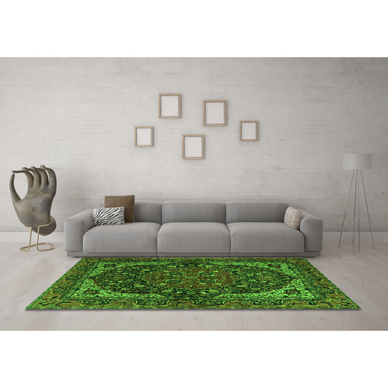 Washable Oriental Indoor Rug, Square 5'