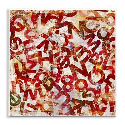 Art mural rouge sur plaque typographique par Laura Gibson