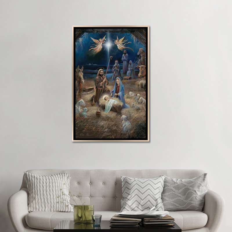 «Silent Night», reproduction d'art sur toile encadrée, H 48 po x l 32 po, Impression encadrée sans passe-partout, Champagne