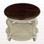 Table de bout ronde 22 pouces deux tons, canapé en bois massif avec tablette, table de coin de salon facile à assembler, plateau beige et espresso-2097558353-2097558354