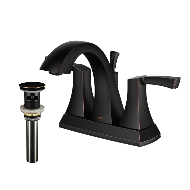 Centerset 2-handle Bathroom Faucet with Drain Assembly, Oil Rubbed Bronze