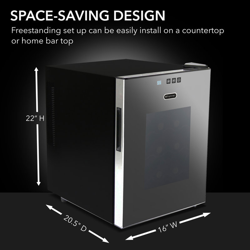 20 Bottle Thermoelectric Wine Cooler with Mirror Glass Door