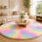 Ebern Designs Soft Fluffy Tie-Dyed Rainbow Shag Area Rug for Living Room Bedroom Nursery Kids Room-1164655160-1164655155