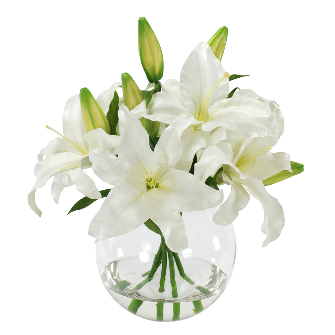 Lillies Arrangement in Vase Winward Silks