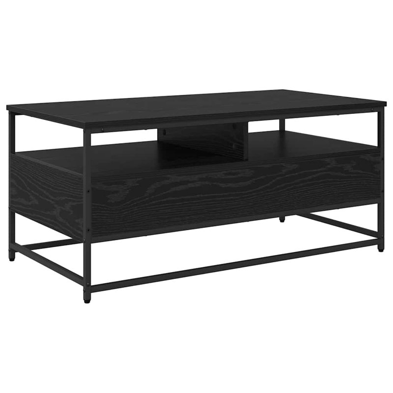 Coffee Table with Storage, Black Oak
