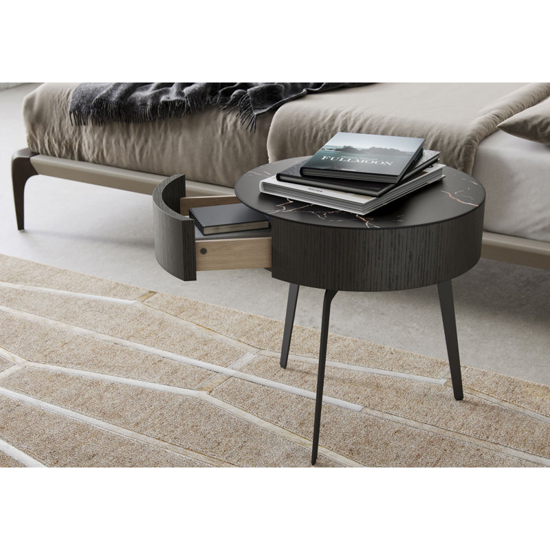 End Table, Black Granite Quartz