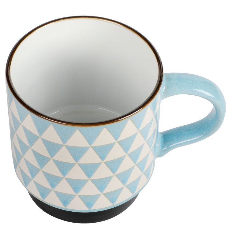 Primevalley Blue and White Ceramic Stackable Mug Set