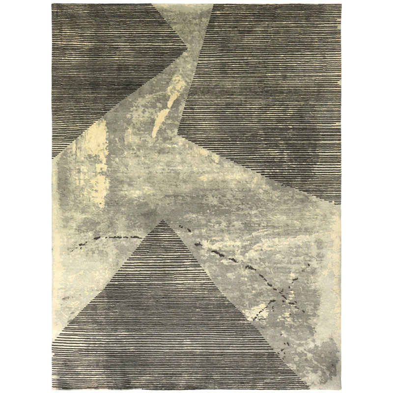 Wool And Silk Nepal One-of-a-Kind Rectangle 9' X 12' Area Rug