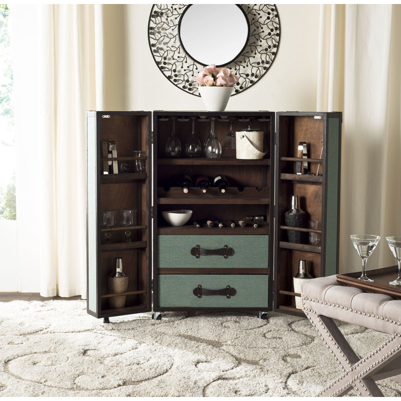 Greely Bar Cabinet with Wine Storage, Sage