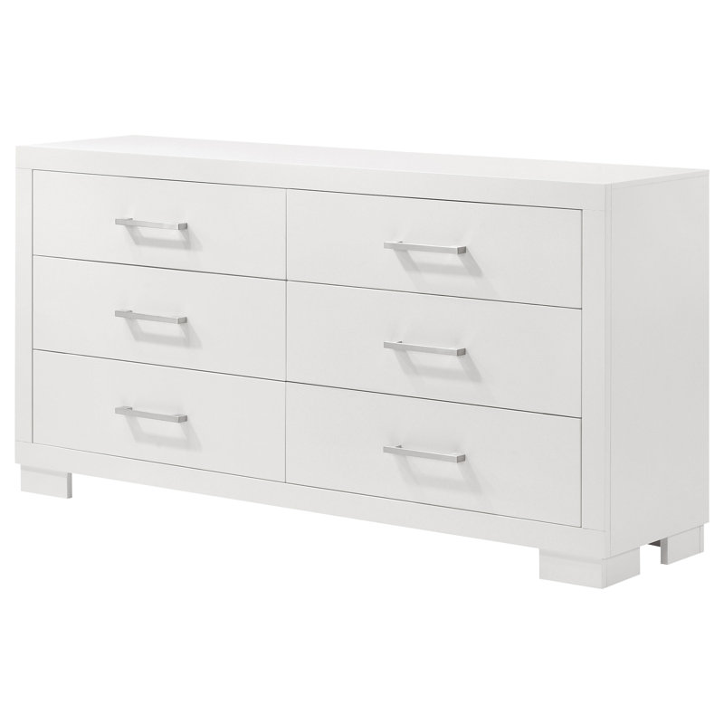 Jessica 6-drawer Dresser Snow White, White