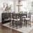 Classic Counter Height Dining Table Dark Wood Removable Leaf Square