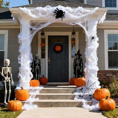Halloween Glows In The Dark Luminous Cobwebs Decoration Prop For Haunted Room Graveyard Yard Indoor Outdoor Scene Setup