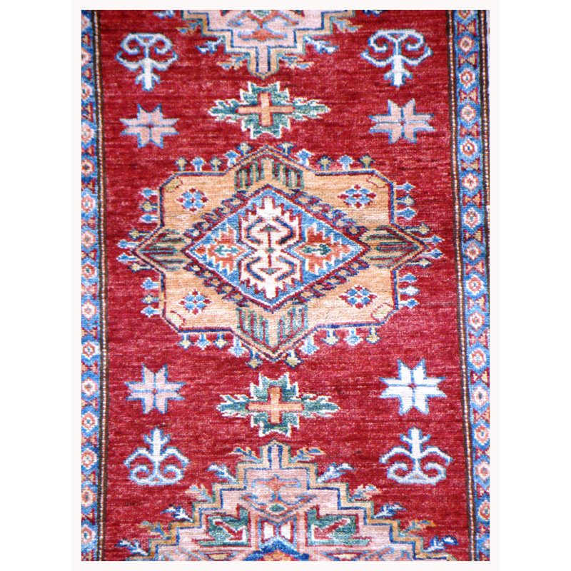 Kazak Hand-Knotted High-Quality Red/Ivory Area Rug